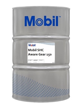 Mobil SHC Aware Gear 150 Vat 208 liter voorkant